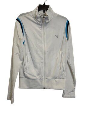 Puma Womens XS White & Blue Track Jacket